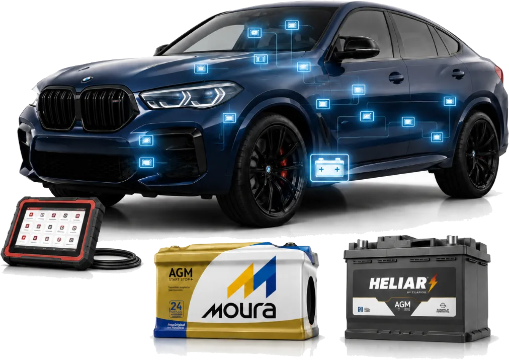 Carro com start-stop, scanner e baterias AGM Moura e Heliar